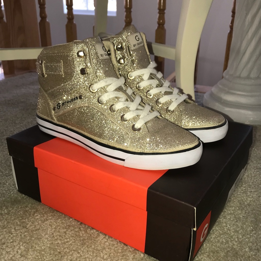G by Guess gold glitter sneakers